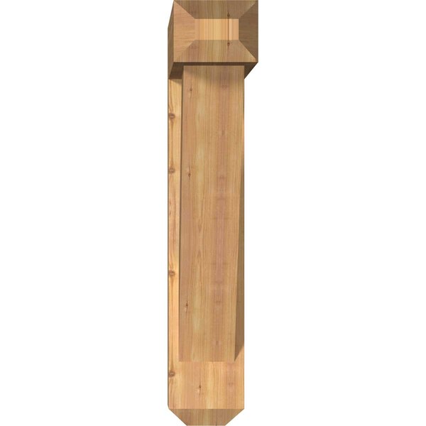 Traditional Craftsman Smooth Bracket W/ Offset Brace, Western Red Cedar, 7 1/2W X 32D X 40H